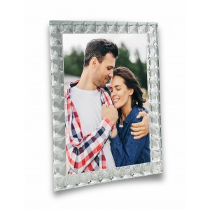 Diva / Portafoto int. 18x24 vetro con quadrati cristallo