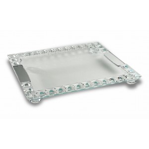 Diva / Vassoio piccolo vetro con quadrati cristallo