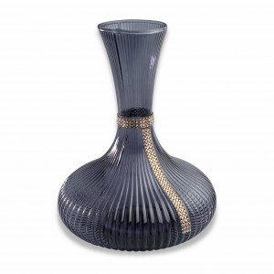 Praga / Decanter 1,5 lt vetro lustro nero con fascia strass