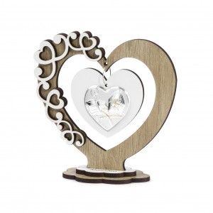 Icona piccola in legno a forma di cuore cresima