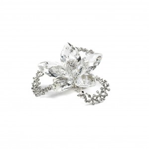 Ninfea crystal grande con petali strass argento