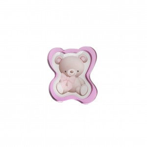 Magnete con stampa orsetta su plex rosa