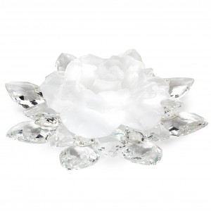 Medium centerpiece Crystal watelily with White wax