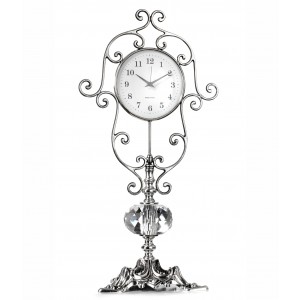 Clock in silver metal and crystal