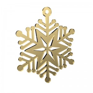 Pendente Natale - Fiocco di neve in specchio oro cm Ø 10