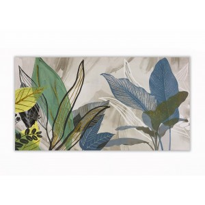 Pannello con foglie argento e oro - cm 125 x 67