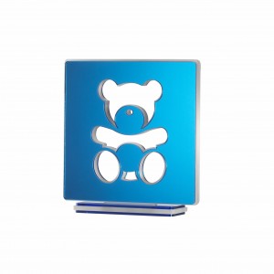 Lampada led media Teddy in specchio blu