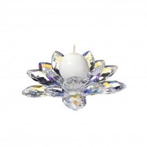 Aurora-boreal crystal waterlily 15 petals with candle