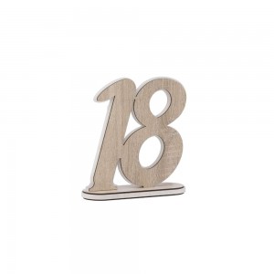 Party / Numero doppio led con base  ( da 10 a 99 ) cm h.25 - legno tortora 
