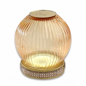Savoia / Sfera grande vetro lustro ambra con led ricaricabile usb