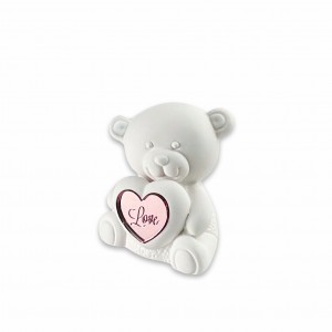 Mirage / Orsetto piccolo resina, cuore plex rosegold