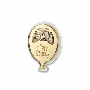 Magic / Calamita palloncino 50° compleanno plex oro-bianco
