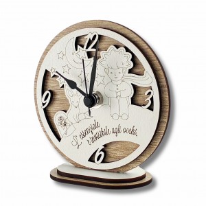 Toledo / Orologio tondo P.Principe legno tortora-bianco