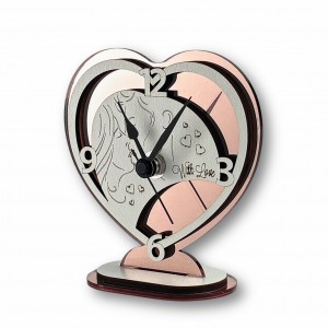 Toledo / Orologio cuore Bacio legno tortora-bianco
