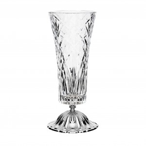 Vaso in vetro con metallo in fusione argento