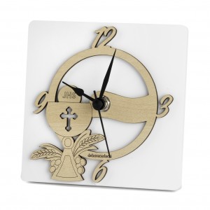 Orologio con calice in legno