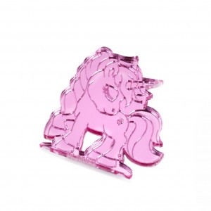 Magnete con unicorno in specchio rosa