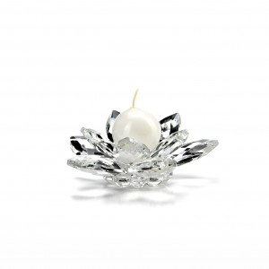 Portacandele ninfea grande con 10 petali crystal
