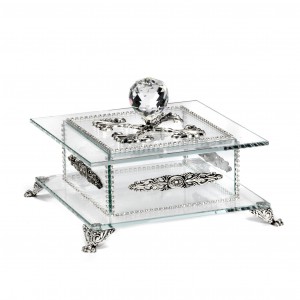 Big box in glass and silver metal