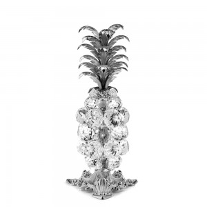 Medium pineapple in crystal, silver brass