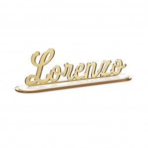 SCRITTA/CON BASE*LORENZO*CM20,PLEXI SPECCH/ORO