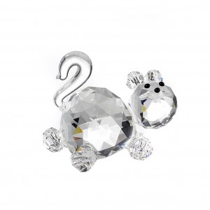 Cat small in clear crystal 