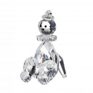 Pierrot seated small in clear crystal 