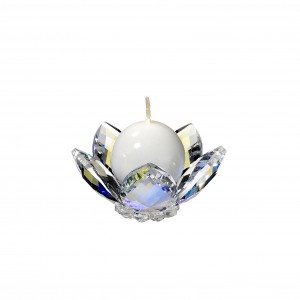 Aurora-boreal crystal waterlily 5 petals with candle