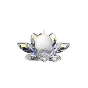 Aurora-boreal crystal waterlily 10 petals with candle