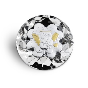 Diamante cristallo con quadrifoglio e angioletto